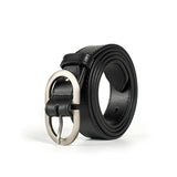 BEAUTODAY Belt Women Genuine Cow Leather Metal Oval