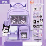 Sanrioed Kuromi Anime Cute Large Capacity Backpack Schoolbags