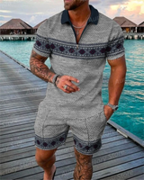 Summer Brand Tracksuit Solid Color Male Shorts Suit