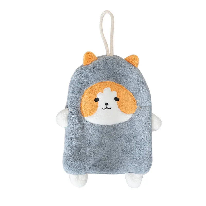 Cute Coral Plush Cat Wipe Towel Microfiber Hand