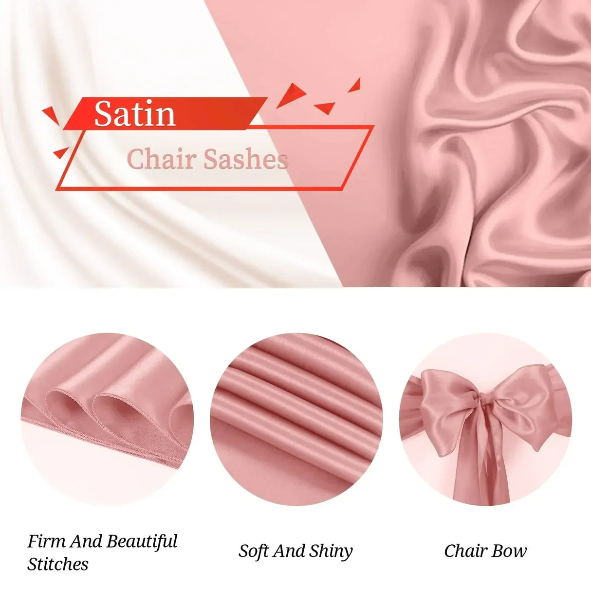 10/50pcs Satin Chair Bow Sashes Wholesale Wedding Chair
