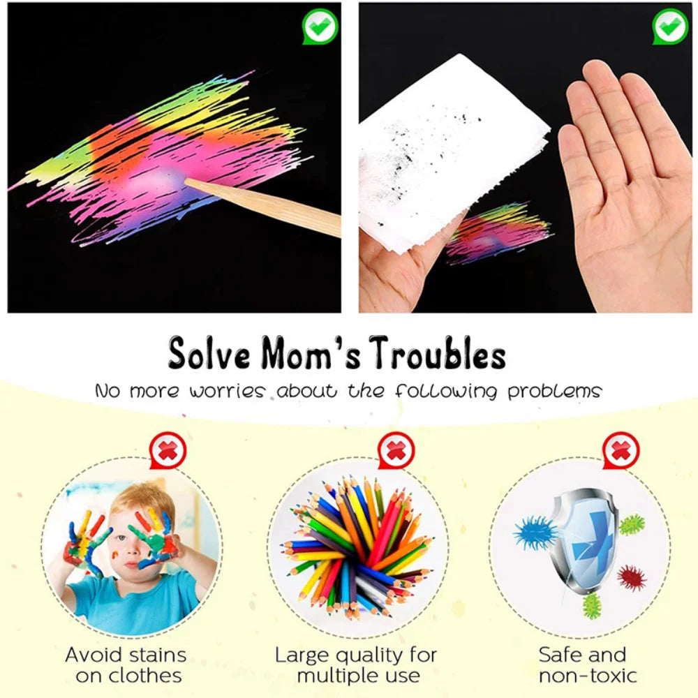 100pcs Rainbow Scratch Mini Notes Paper Pad Cards