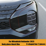 For Mitsubishi Outlander 2023 Black Samurai Car Body Sticker Zhongwang Car Logo Headlamp Center Pillar Blackening Special Film