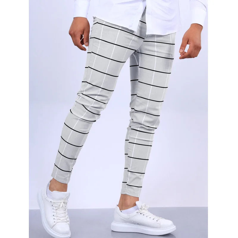 New Men's Plaid Casual Pants Stylish Comfortable Suit