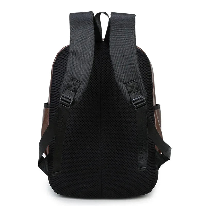 Luxury Soft Leather Men High Capacity Travel Backpack
