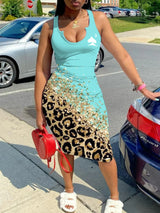 LW Plus Size Leopard Letter Print Bodycon Cami
