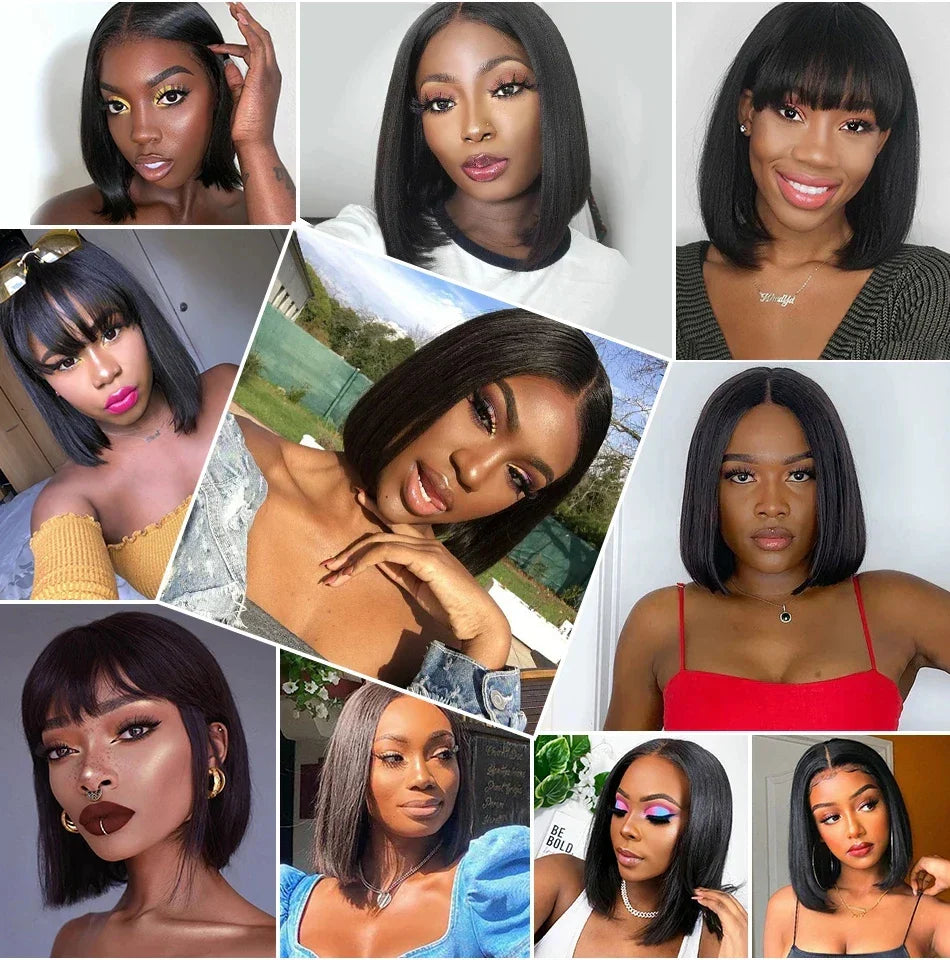 Straight Short Bob Wig Lace Frontal Human Hair
