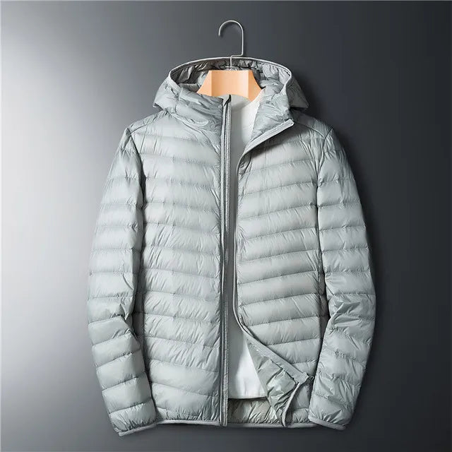 Winter Men Ultralight Thin Down Jacket White Duck