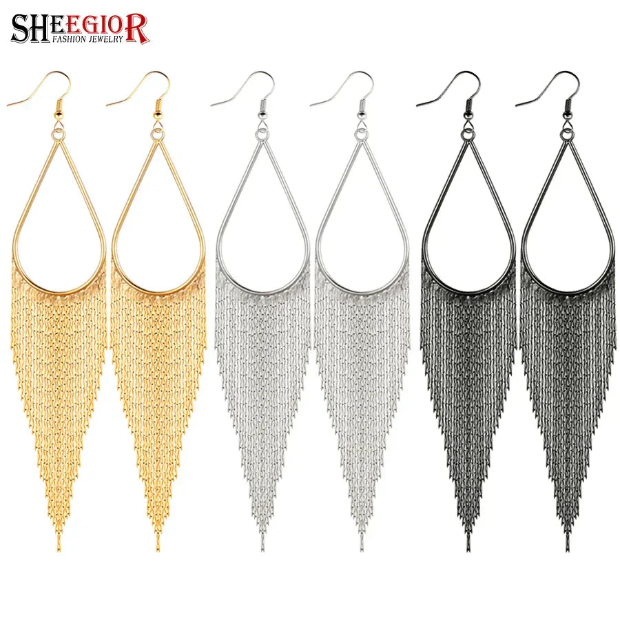 Baroque Long Tassels Dangle Earrings for Women Accessories