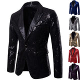 Men's Suit Round Sequin Pocket Single Row Button