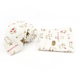 Men Linen Plant Ainmal Ties Set Pocket Handkerchief