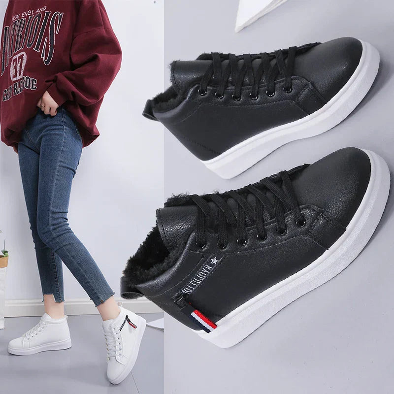 Women Ankle Boots Keep Warm PU Plush Winter