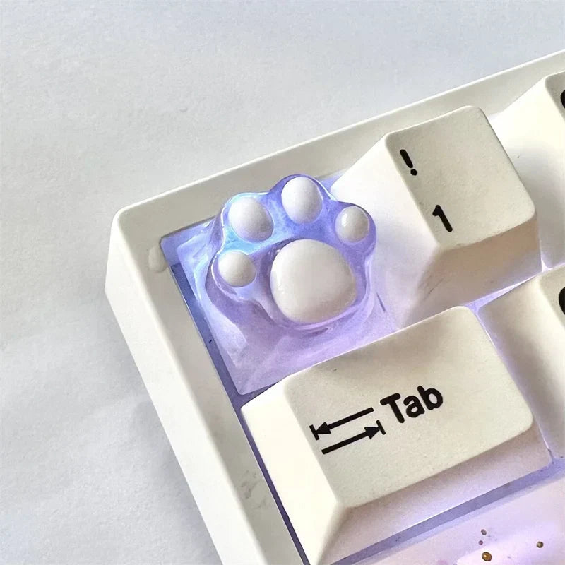 Cat Paw Clear Resin Keycap Mechanical Keyboard Computer