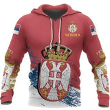 Serbia 3D hoodie National Flag Emblem Zipper Hoodie