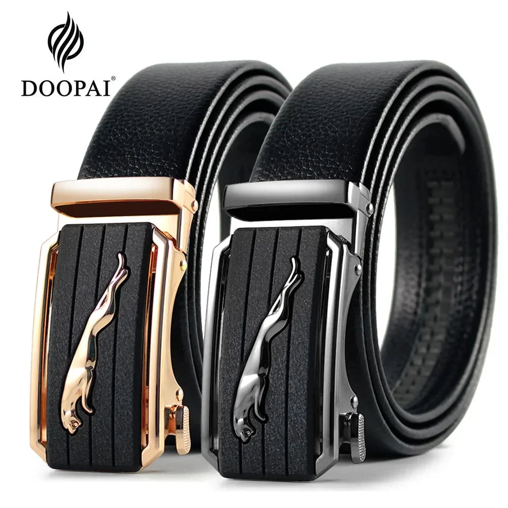 Men Belts Automatic Buckle Belt Genune Leather Authentic