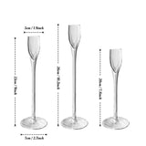 3pcs/Set Simple Wedding Decor Elegance Glass Candlestick Holder