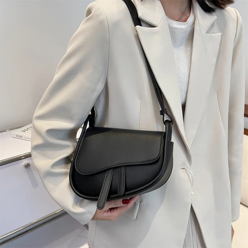New Fashion Women Saddle Bag PU Leather High