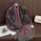 Luxury Pashmina Silk Scarf Shawl Wrap Paisley Jacquard