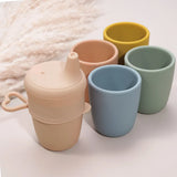 Multicoloured Baby Silicone Cup With Cover Eco-friendly Detachable