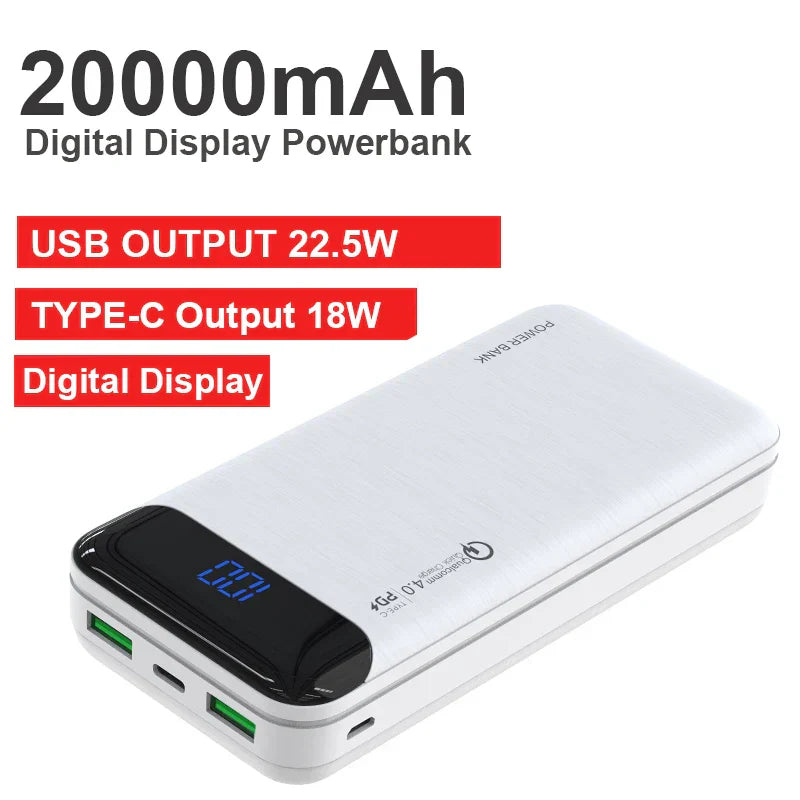 20000mAh Portable Power Bank External Battery Charger USB