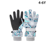 Children Winter Ski Gloves Waterproof Thicken Mittens Snow
