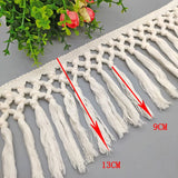 5M Beige Cotton Fringe Lace Ribbon DIY Apparel