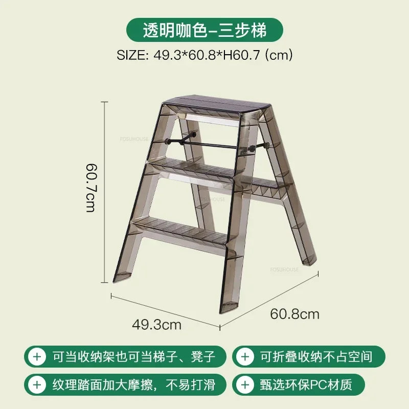 Modern Home Folding Ladder Transparent Acrylic Step Ladders