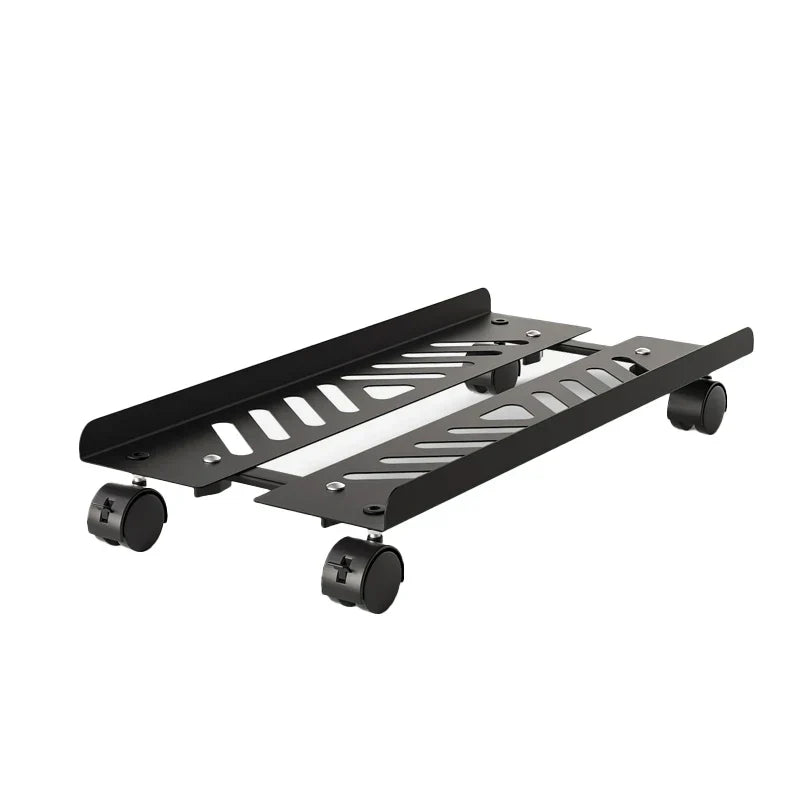 Mobile Metal Computer Tower Stand Width Adjustable Gaming