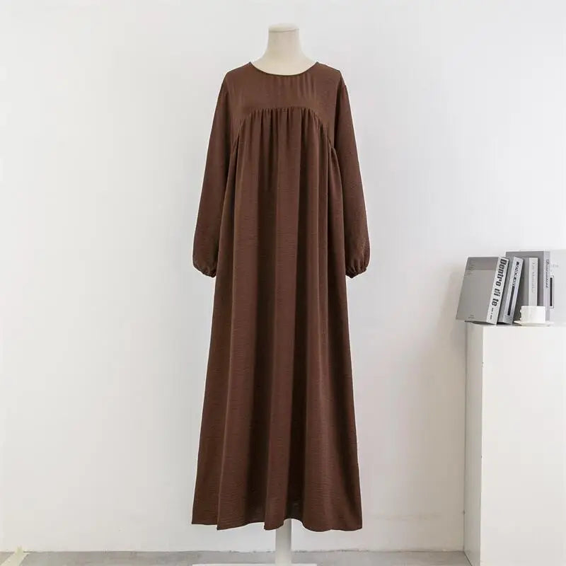 Spirng Autumn Full Sleeve Casual Plus Size Dress