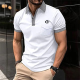 European and American men's casual short sleeved polo