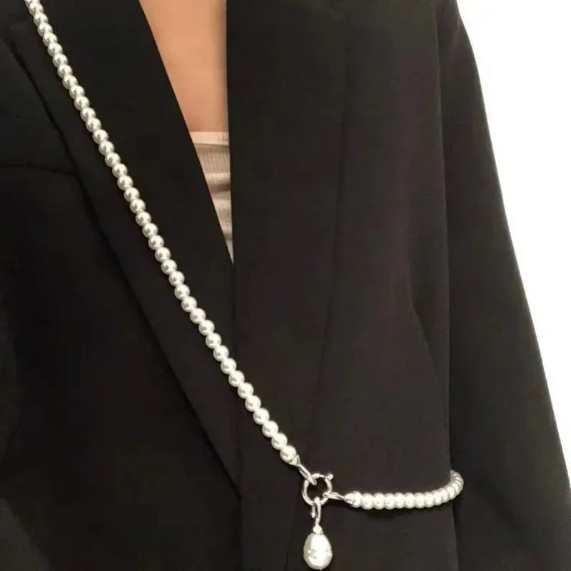 Personality Design Fashion Pearl Body Chain Pearl Gyro