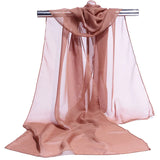 Korean Solid Color Transparent Chiffon Silk Scarf Summer