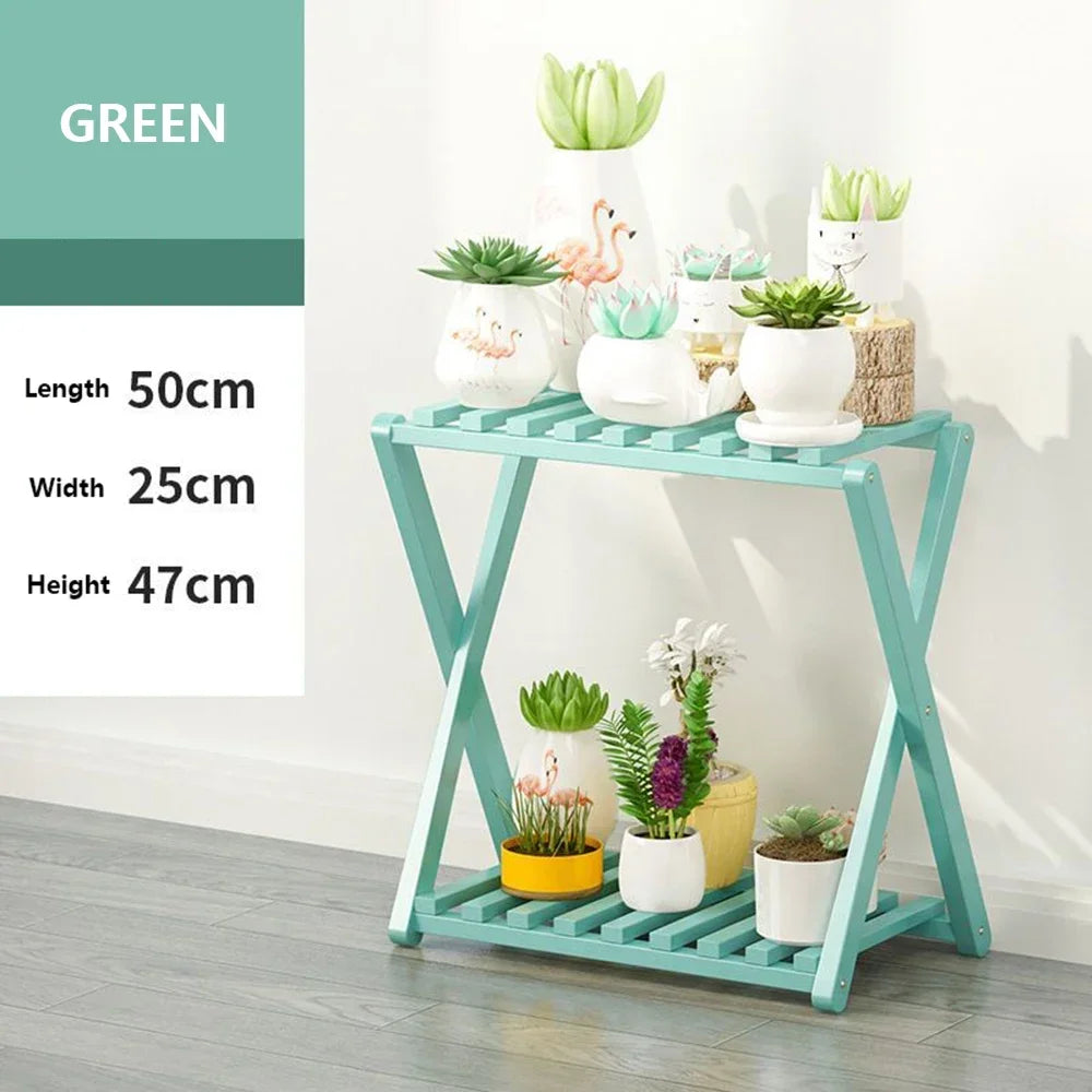 Wooden Multilayer Flowerpot Organizer Flower Holder Balcony Stand