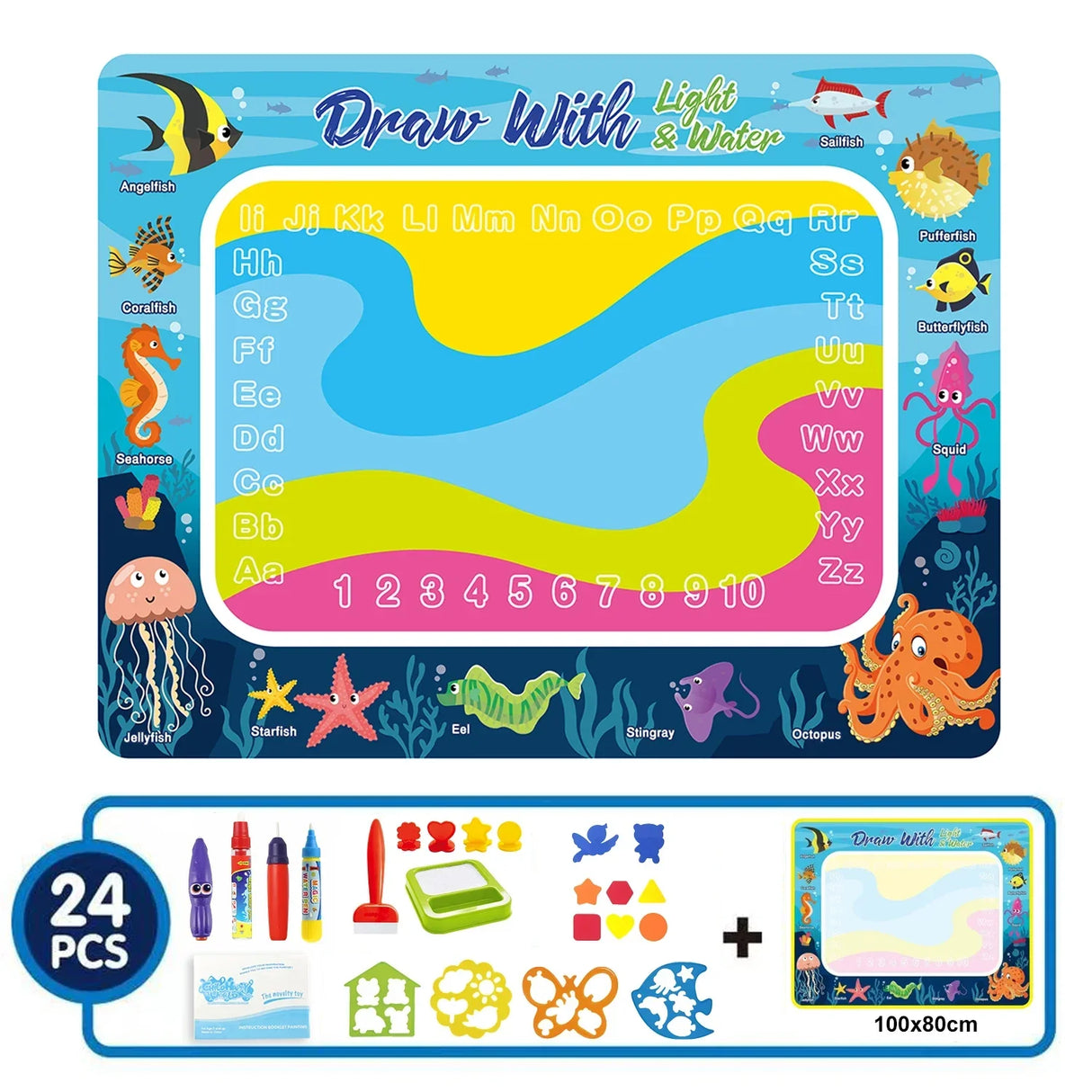 Coolplay Magic Water Drawing Mat Coloring Doodle Mat