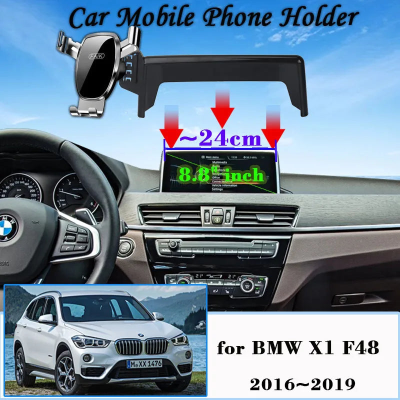 Car Mobile Phone Holder for BMW X1 F48 F49 2016~2019 Screen Car Mount GPS Bracket Cellphone Gravity Stand Auto Accessories 2018