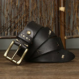 3.8CM Men High Quality Genuine Leather Belt Luxury