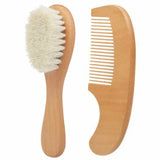 2pcs Wooden Baby Hair Brush Comb Soft Baby