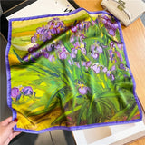 Natural Silk Scarf Women Design Print Foulard