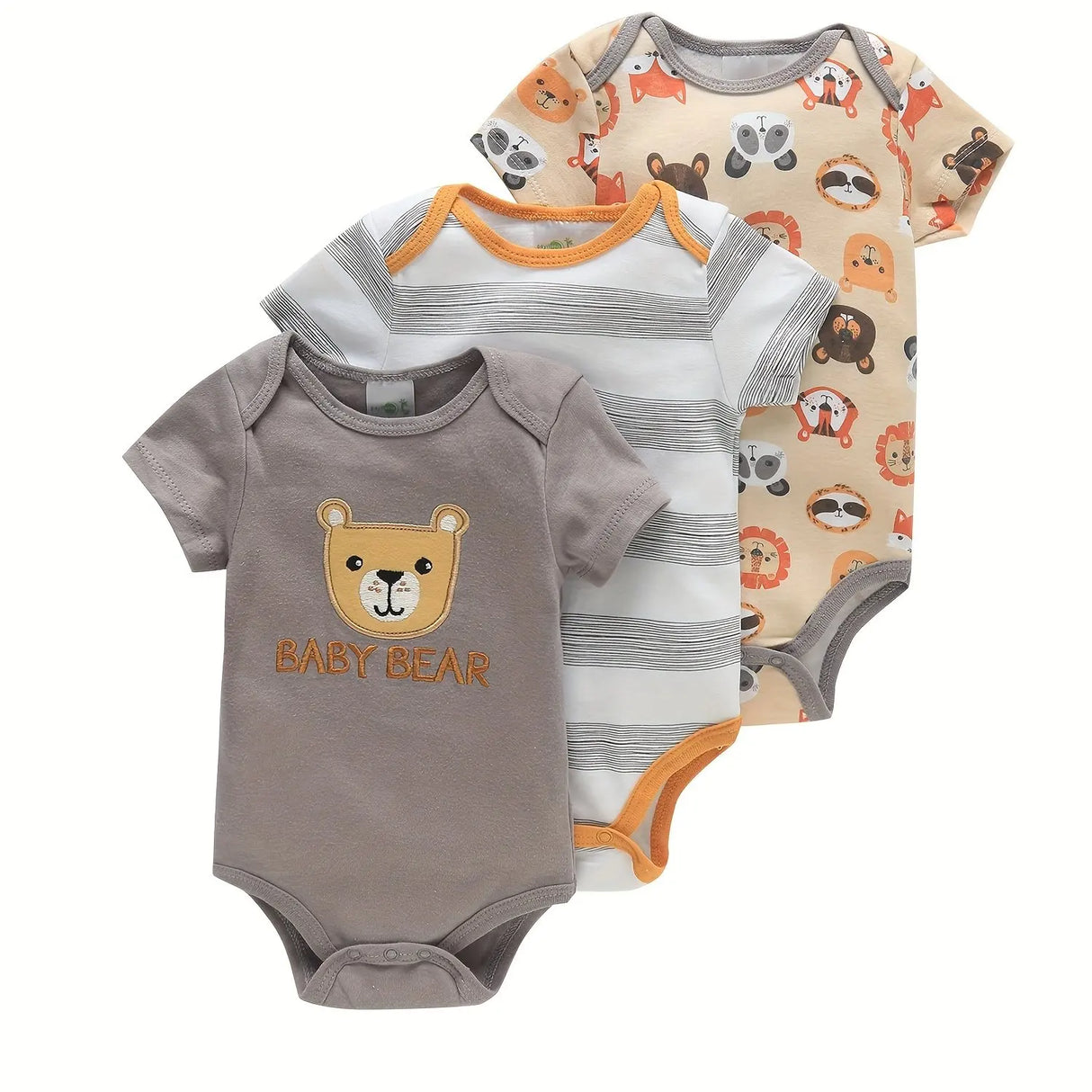 3PCS Infant Baby Cute Graphic One-piece Clothes For