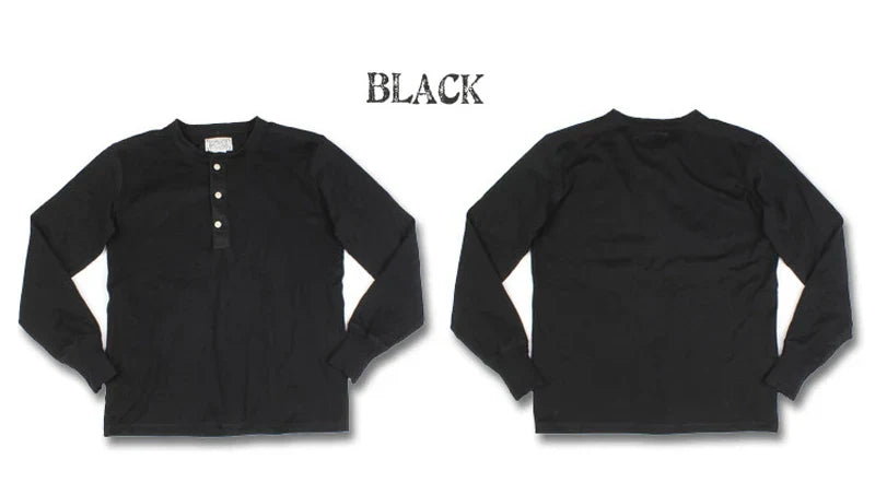 Bronson 350g Heavyweight L/S Henley Shirt Vintage Plain