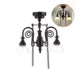 1:12 Dollhouse Miniature LED Lamp Ceiling Lamps Chandelier
