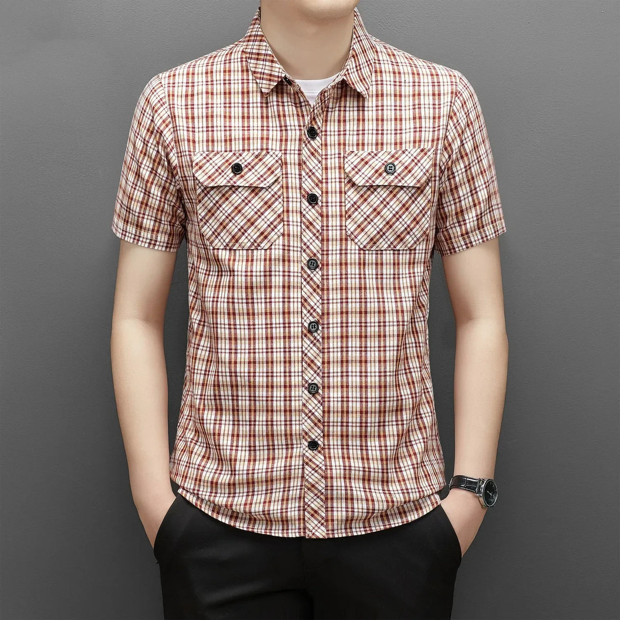 Summer Cotton Men's New in Shirt Slim Fit