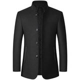 Men Cashmere Blazers Suits Jackets Stand-up Collar Business