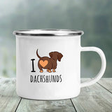 I Love Dachshunds Printed Enamel Mug Creative Glass