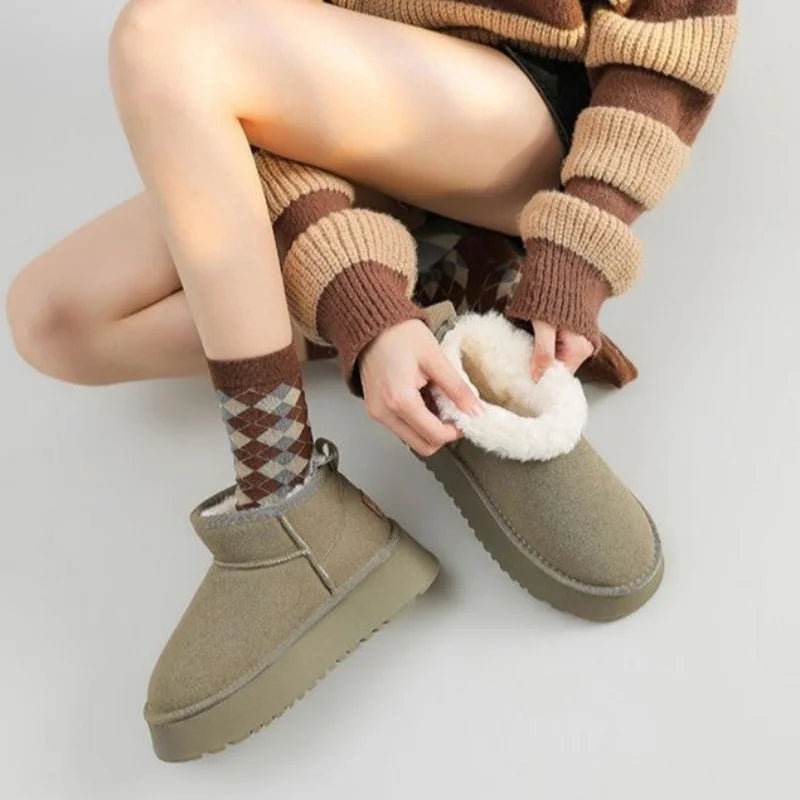 Winter Women Short Plush Warm Snow Boots Casual