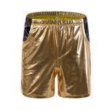 Mens Gold Shiny Tight Leather Tank Tops Boxer