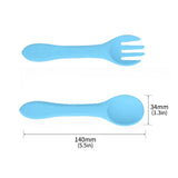 2 PCS Silicone Spoon Fork for Baby Utensils