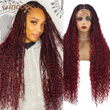 32" Full Lace Front Boho Box Braided Wigs