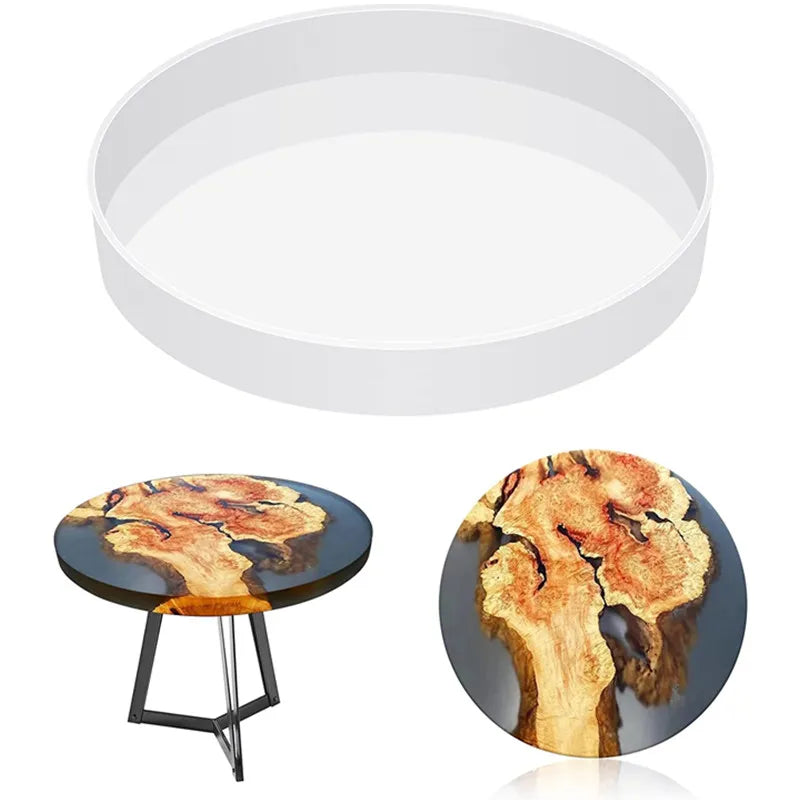 Resin Table Mold 14 Inch Round Silicone Epoxy