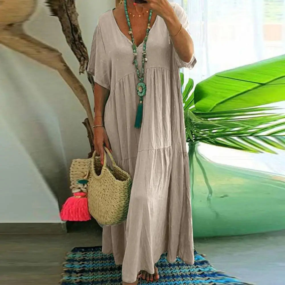 Soft Chic Big Hem Beach Maxi Dress Plus